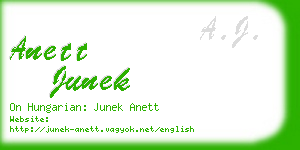 anett junek business card